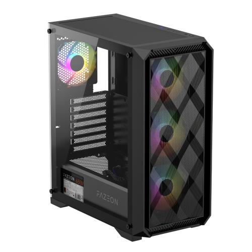 En ucuz FAZEON F4 650W 80+ BRONZE 4x120MM RGB FANLI mATX MESH KASA